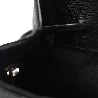 Monogram Jumbo GG Textured Dollar Calfskin Web Double Buckle Backpack Black