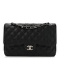 Caviar Quilted Jumbo Double Flap Black
