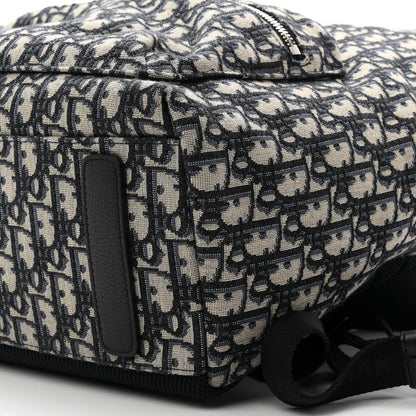 Oblique Calfskin Rider Backpack Beige Black