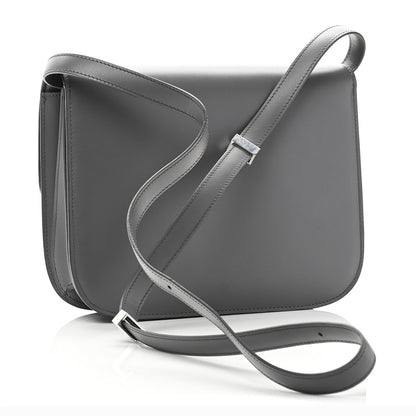 Box Calfskin Medium Classic Box Flap Bag Zinc