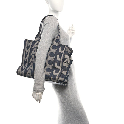Denim Jacquard Large The Monogram Tote Bag Denim Blue