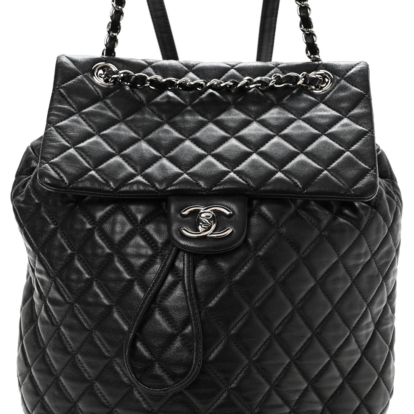 Lambskin Quilted Large Urban Spirit Backpack Black