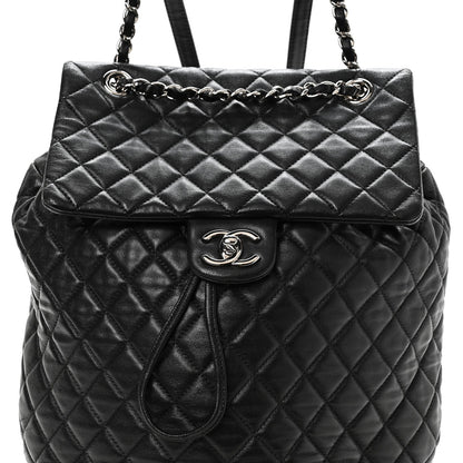 Lambskin Quilted Large Urban Spirit Backpack Black