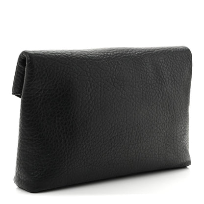 Grained Lambskin Cassandre Envelope Pouch Black