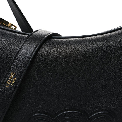 Supple Calfskin Cuir Triomphe Small Heloise Shoulder Bag Black