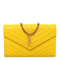 Grain De Poudre Matelasse Chevron Monogram Chain Wallet Yellow