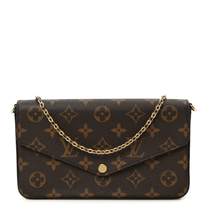 Monogram Pochette Felicie Chain Wallet Fuchsia