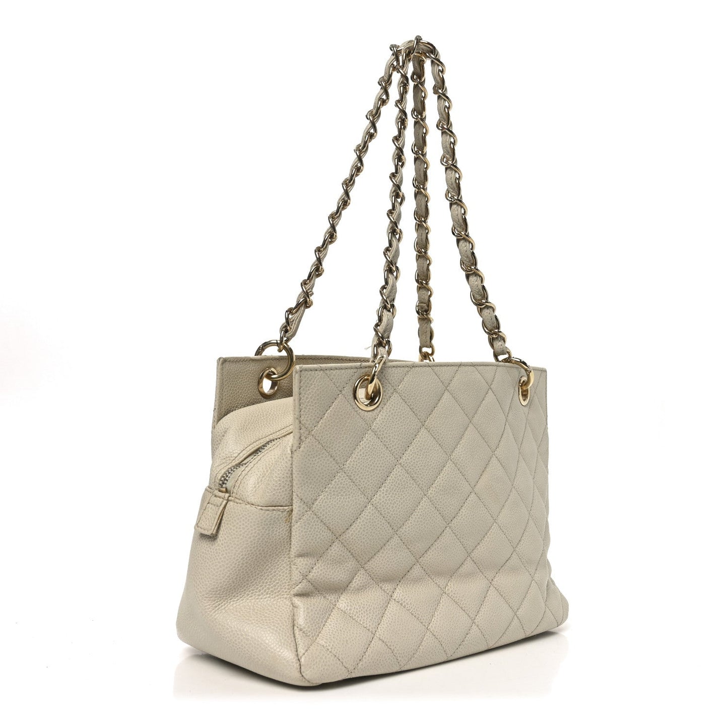 Caviar Quilted Petit Timeless Tote PTT Beige