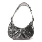 Metallic Agneau Arena Le Cagole Shoulder Bag XS Silver