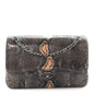 Metallic Snakeskin Jumbo Double Flap Blue