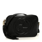 Pebbled Calfskin Small Soho Disco Bag Black