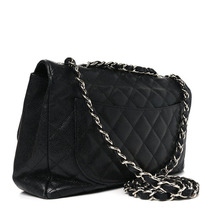 Caviar Quilted Jumbo Single Flap Black