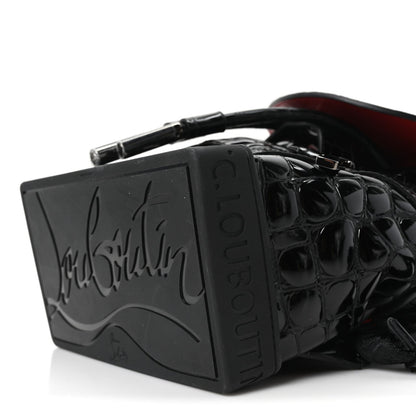 Calfskin Alligator Embossed Small Explorafunk Backpack Black