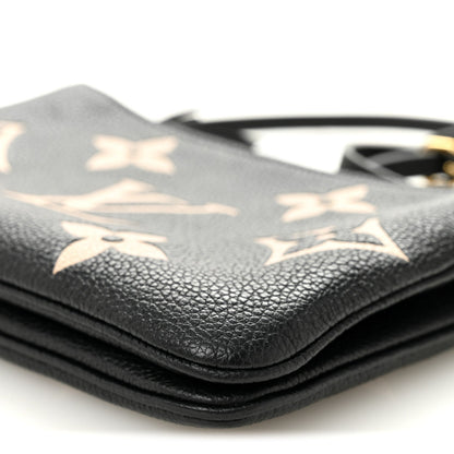 Empreinte Monogram Giant Double Zip Pochette Black Cream