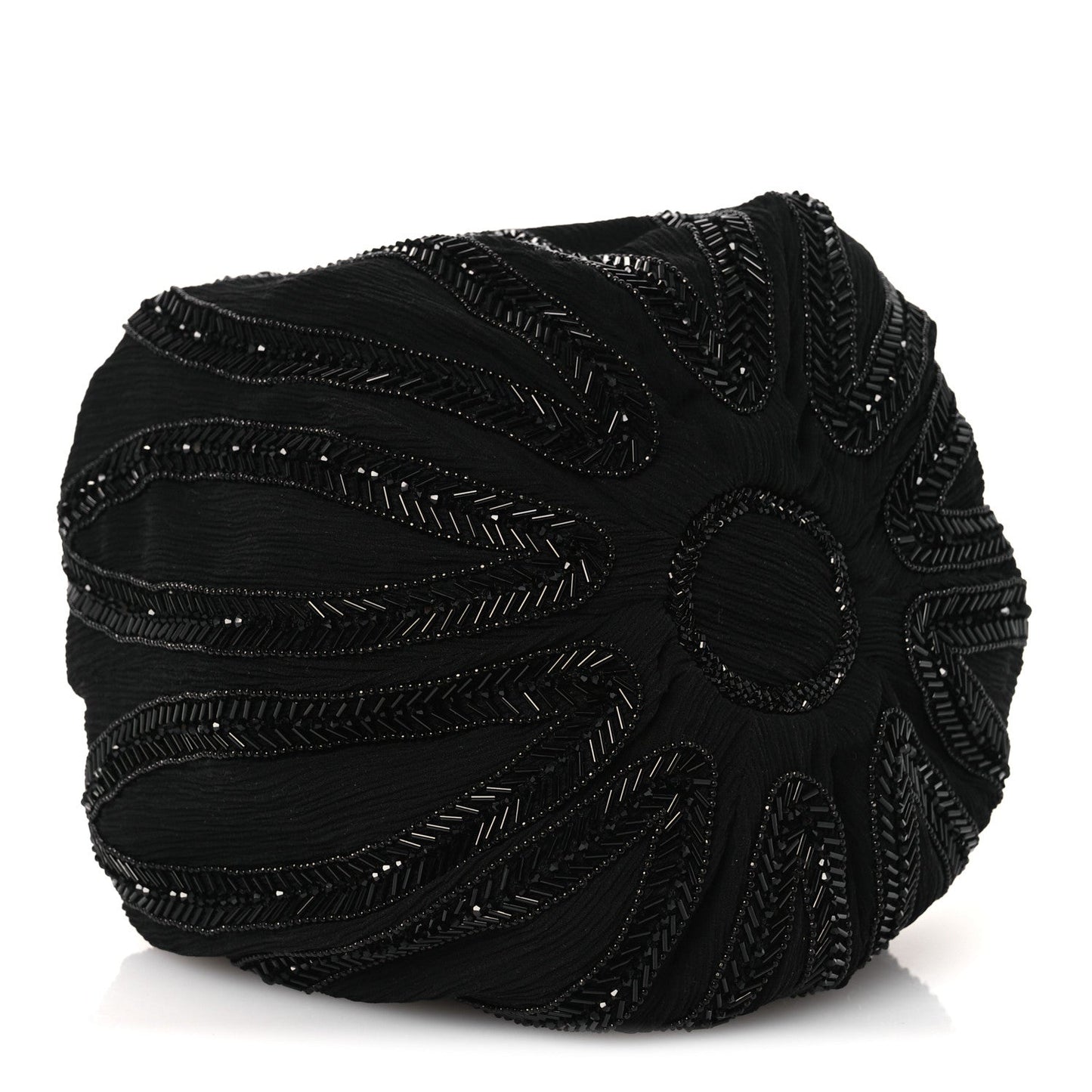 Chiffron Beaded Pochon Souple Bag Black