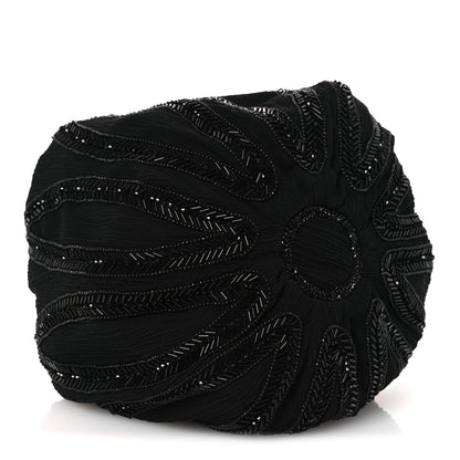 Chiffron Beaded Pochon Souple Bag Black