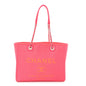 Mixed Fibers Calfskin Medium Deauville Tote Pink Orange