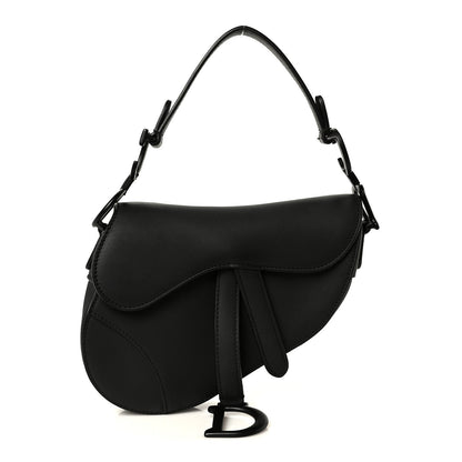Ultra Matte Calfskin Mini Saddle Bag Black