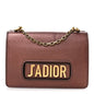 Metallic Calfskin J'Adior Chain Flap Bag Noisette
