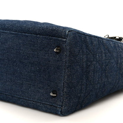 Denim Cannage Medium Lady Dior Blue Black