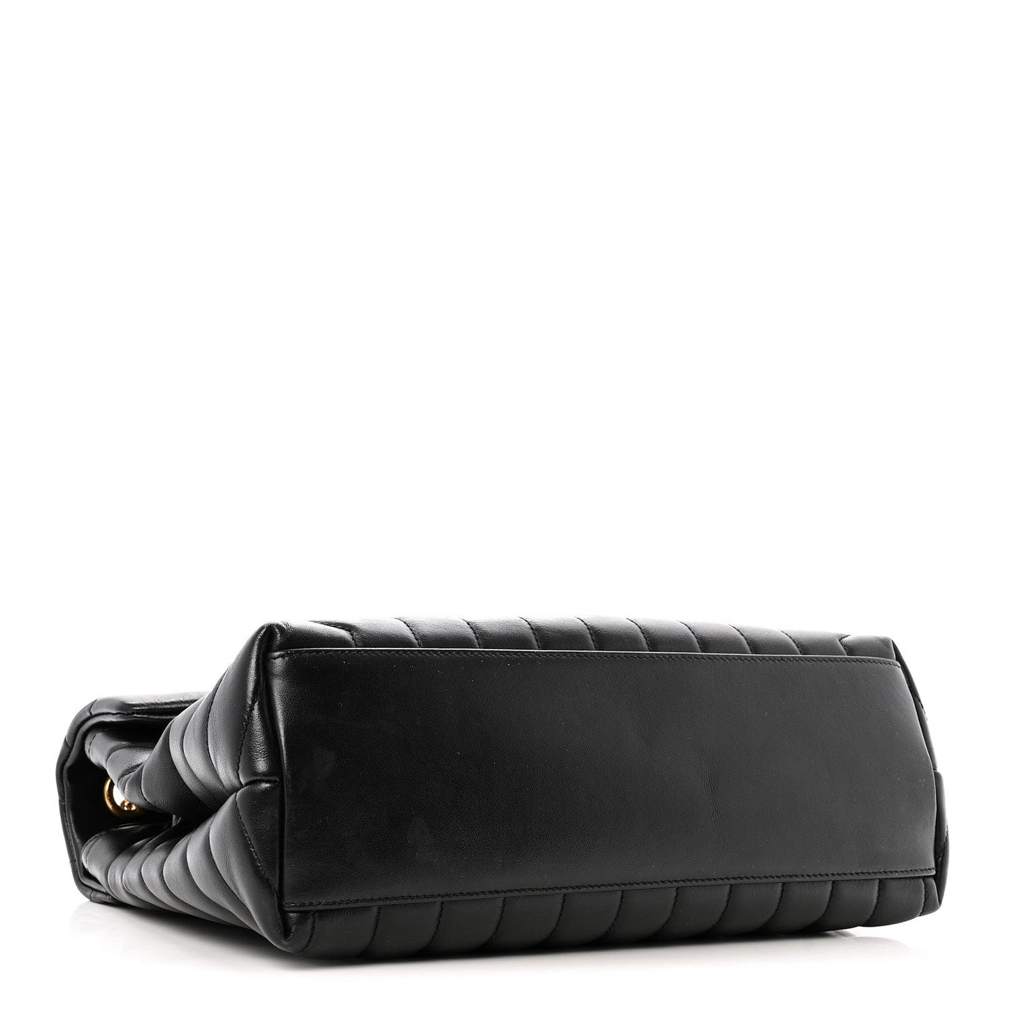 Calfskin Y Quilted Monogram Medium Loulou Chain Satchel Black