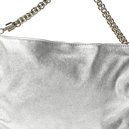 Metallic Goatskin Callie Mea Tassel Silver