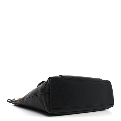 Caviar Flap Shoulder Bag Black