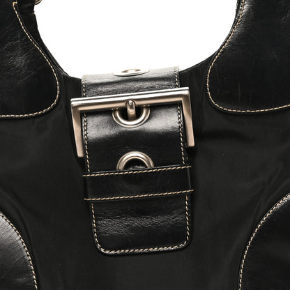 Tessuto Nylon Moon Shoulder Bag Black