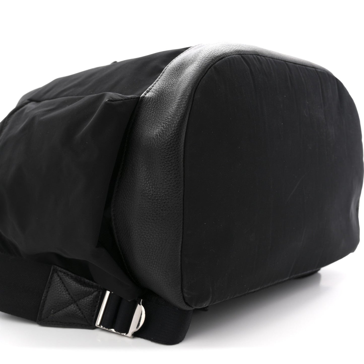 Nylon Grained Calfskin Watson Diaper Bag Black