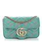 Jacquard Super Mini GG Marmont Shoulder Bag Green