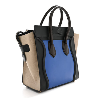 Smooth Calfskin Micro Tri-Color Luggage Indigo