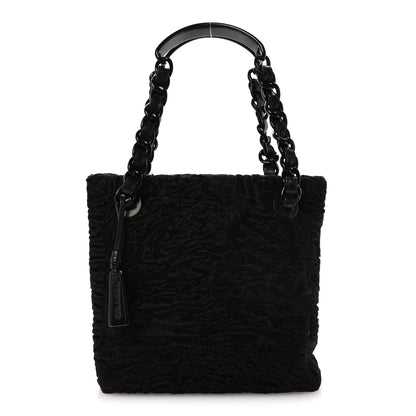 Persian Lamb Fur Tote Black