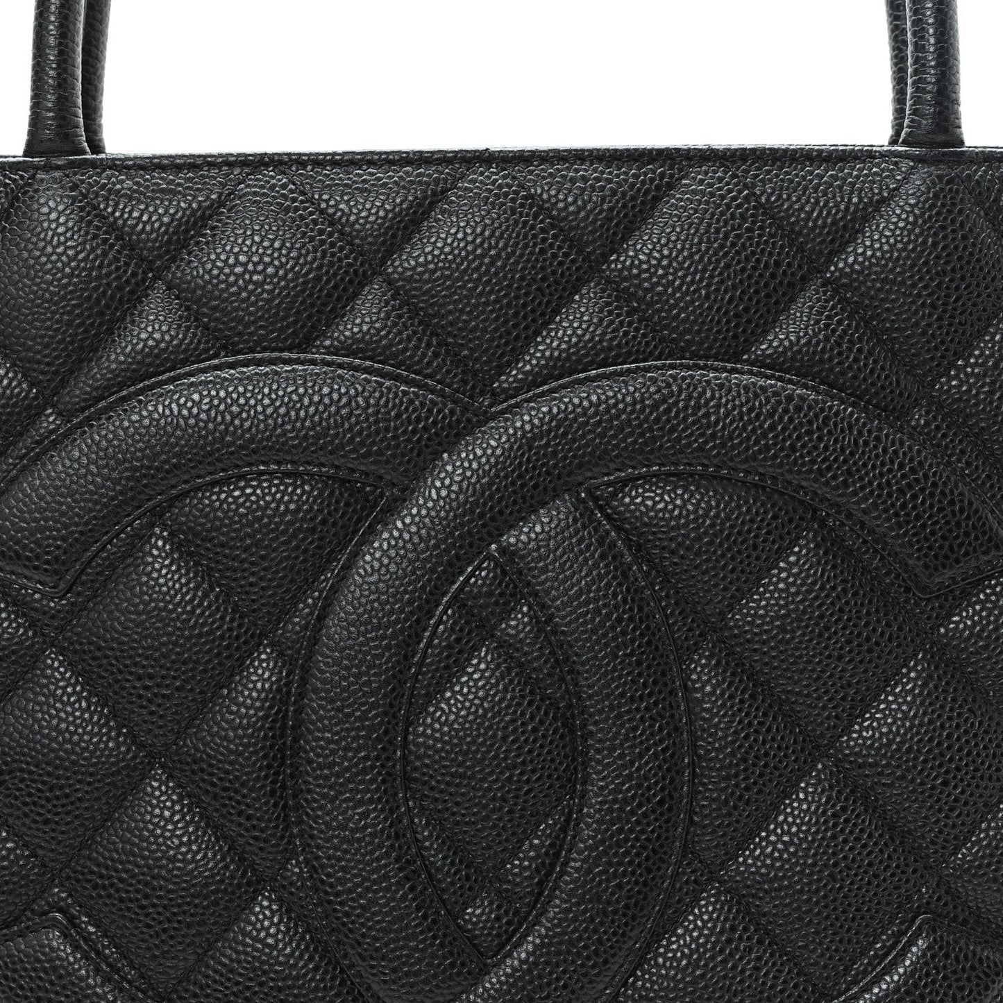 Caviar Quilted Medallion Tote Black