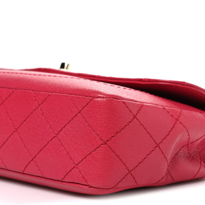 Goatskin Quilted Coco Curve Flap Messenger Flap Dark Pink