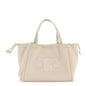 Calfskin Cuir Small Triomphe Cabas Drawstring White