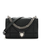 Grained Calfskin Medium Diorama Flap Bag Black