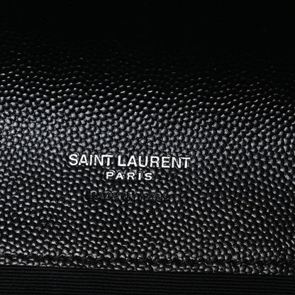 Grain De Poudre Matelasse Chevron Monogram Envelope Clutch Black