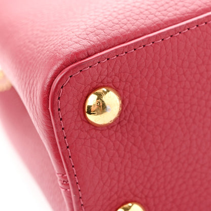 Taurillon Embellished Flower Capucines BB Dark Pink