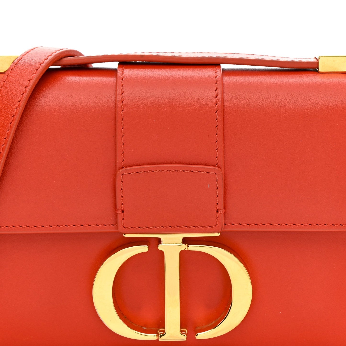 Smooth Calfskin Micro 30 Montaigne Flap Bag Orange