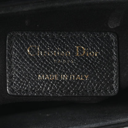 Grained Calfskin Mini Saddle Bag With Strap Black