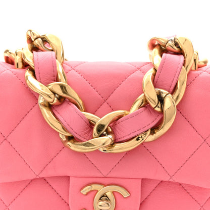 Lambskin Quilted Mini Funky Town Flap Pink