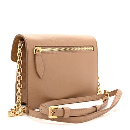 Derby Calfskin House Check Baby Macken Crossbody Bag Camel