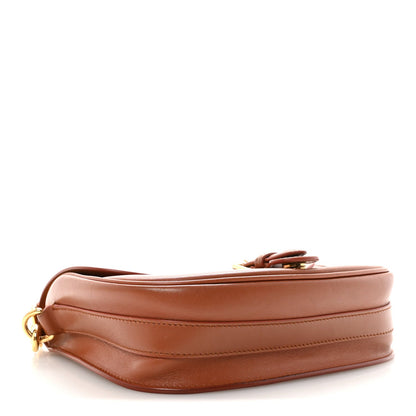 Box Calfskin Medium Bobby Flap Dark Tan