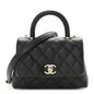 Caviar Quilted Extra Mini Coco Handle Flap Black