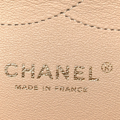 Lambskin Quilted Jumbo Double Flap Beige