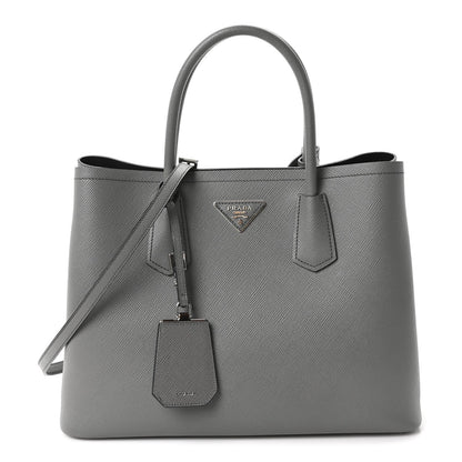 Saffiano Cuir Medium Double Bag Marmo