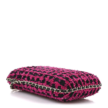 Tweed Chain Around Phone Holder Pink
