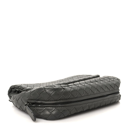 Nappa Intrecciato Small Chain Crossbody Light Grey