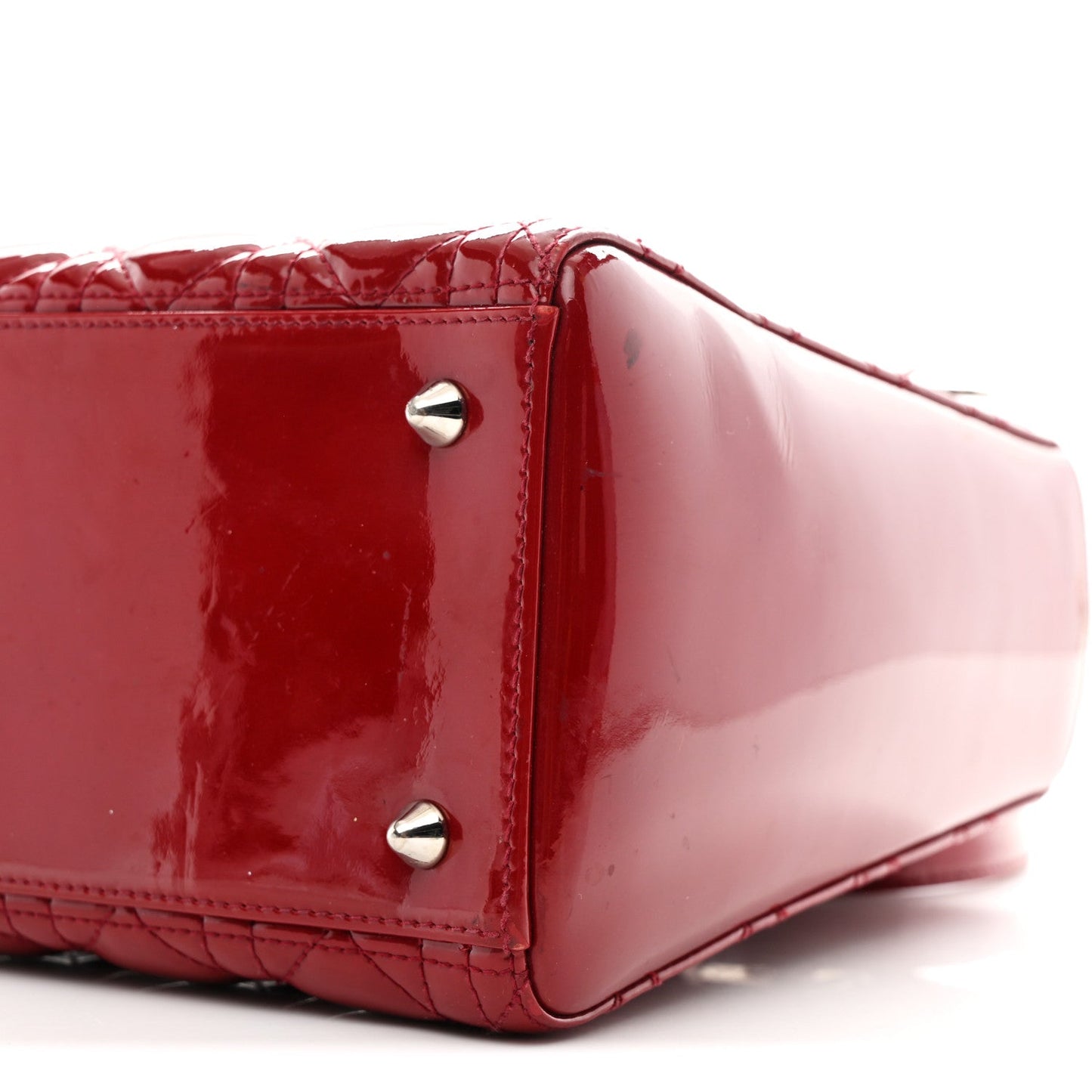 Patent Cannage Medium Lady Dior Red
