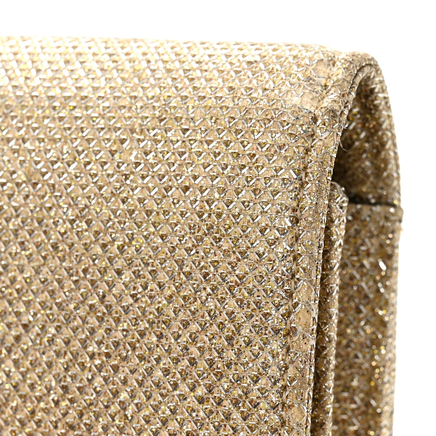 Metallic Canvas Woven Small Classic Monogram Kate Tassel Chain Wallet Gold